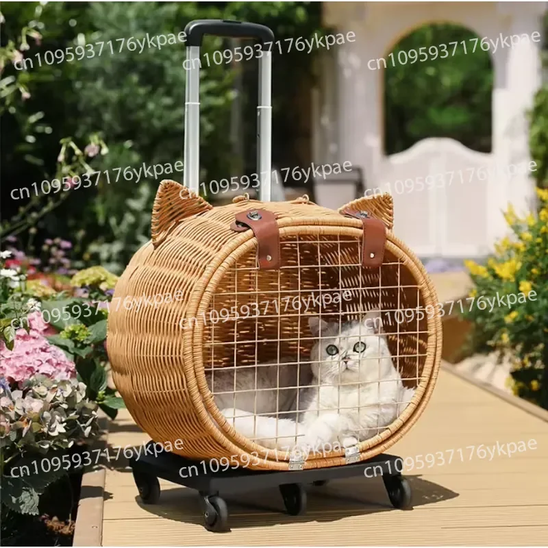 Pet Transport Luggage with Wheels and Retractable Handle