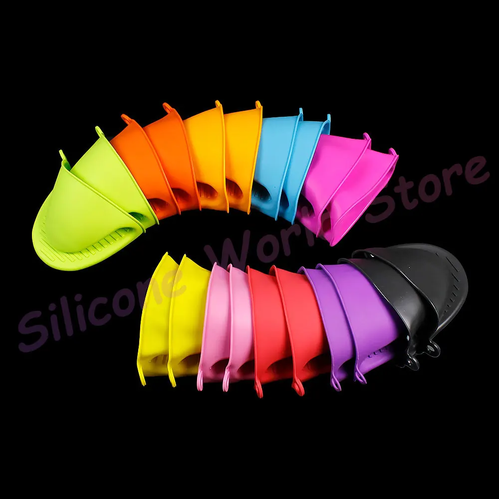 Silicone World 2PCS Silicone Anti Scald Hand Clip Anti Slip Gloves Bowl Clip Oven Microwave Heat Insulated Gloves Kitchen Tools