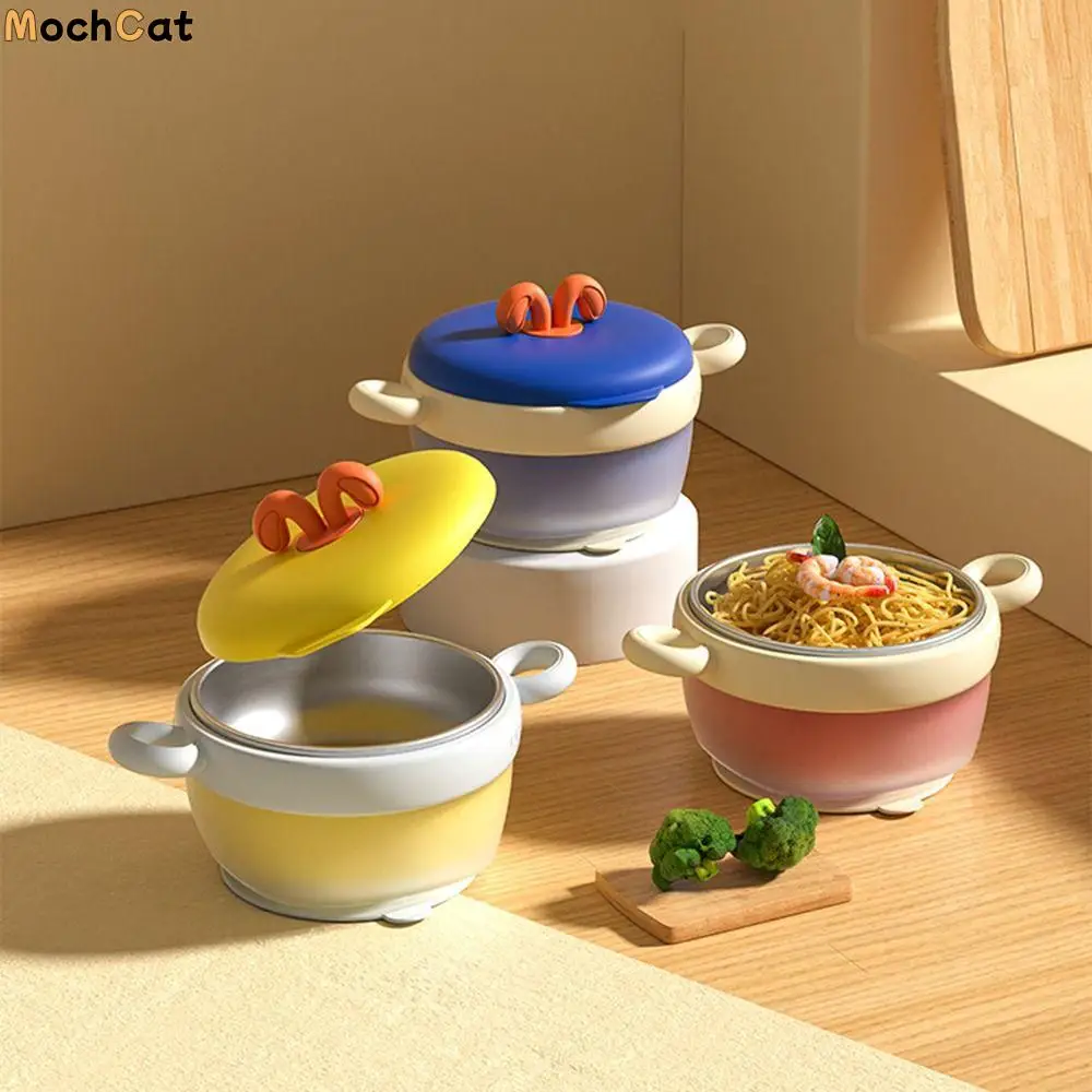 

Heat Sensitive Baby Insulated Bowl Suction Base Strong Suction Infant Feeding Bowl Leak-Resistant Non-Slip Kids Tableware