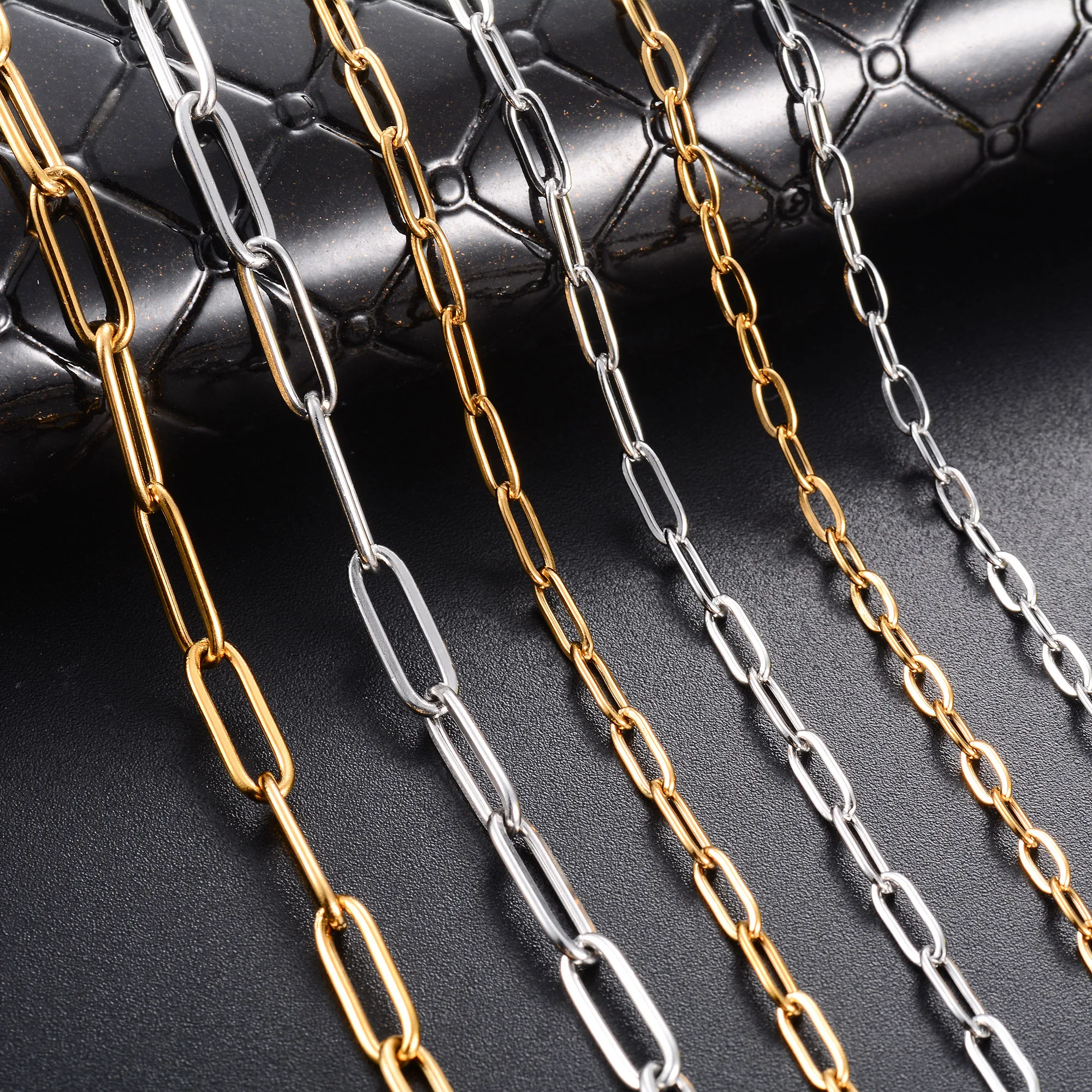 2.5/2.7/4mm Minimalist Stainless Steel Paperclip Neck Chain Link Necklace for Women Men Silver/Gold Color Choker Metal Jewelry