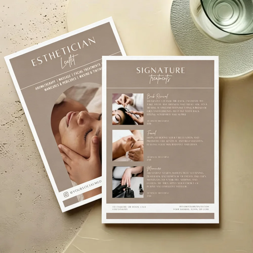 Custom Photo Single Sided Paper Flyer Printing, Beauty Salon Flyers, Invitation Printing, Full Color Prints Promotion Materials