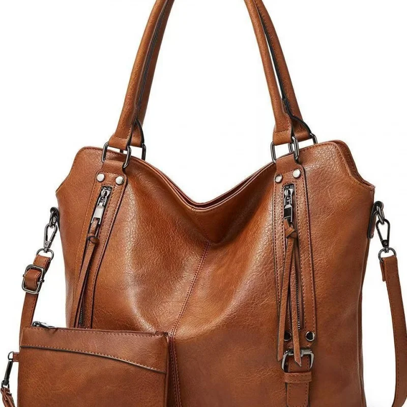 

2025New Women's Bag Large Handbag Tote Bag Soft Leather Mother-Daughter Bag Single Shoulder Crossbody Women's Bag