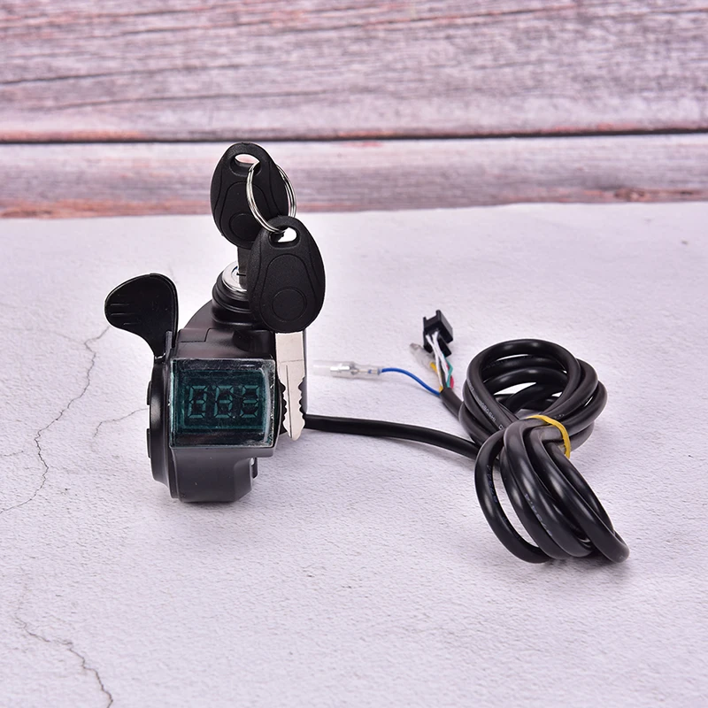 Bikes Finger Thumb Throttle With Power Switch LCD Display Switch Handlebar Grips