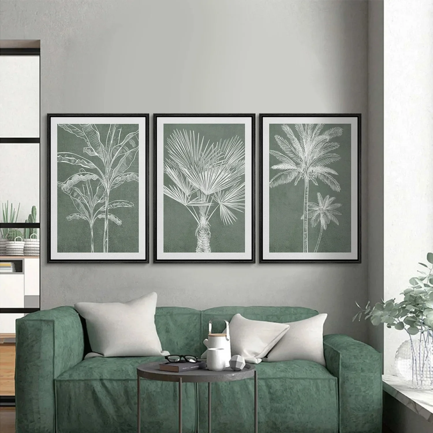 Modern Minimalist Botanical Canvas Print Wall Art Tropical Palm Tree Banana Leaf Poster Pictures Living Room Home Decor