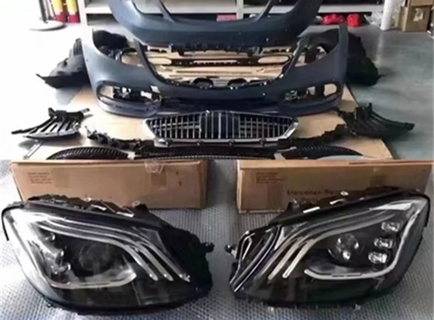 

Car Body kit Front Rear Bumper surround for Mercedes Benz S-Class W222 modified S320 S400 Headlight grille