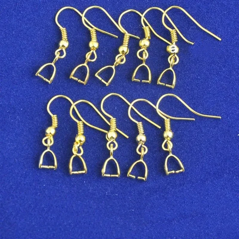 Wholesale 100PCS A Lot  Yellow Gold Filled Making  Fashion Jewelry Findings Pinch Bail   Hook Earring Earwires