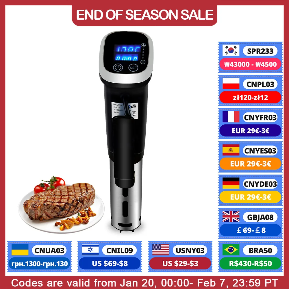 BioloMix 2.55 Generation Sous Vide Cooker Machine IPX7 Waterproof  Circulator Accurate Cooking With LED Digital Display