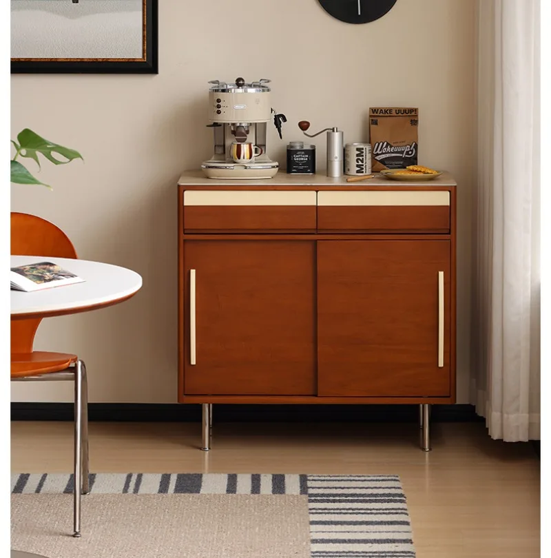 

Solid wood color matching dining side cabinet dining room wall locker living room storage cabinet multi-functional locker