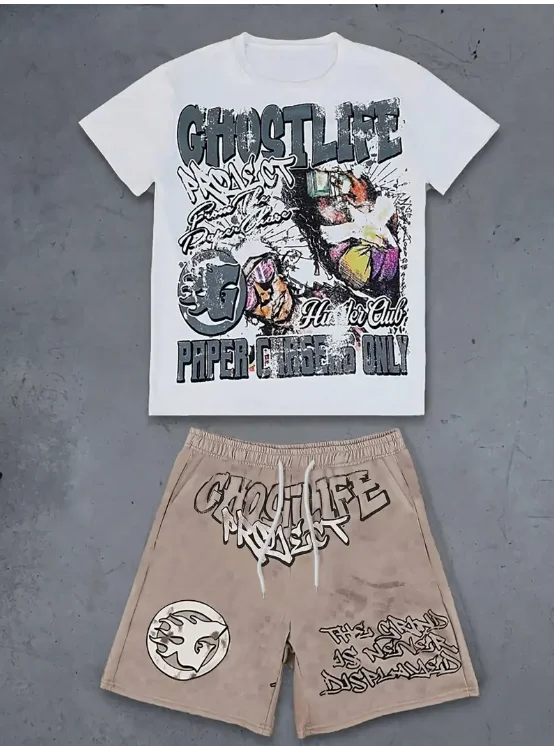 

2025Men's Fashion Workout Set Designer Clothes Man Clothing Mens Shorts and T Shirt Set New Shirts and T-shirts Man 2 Piece Sets