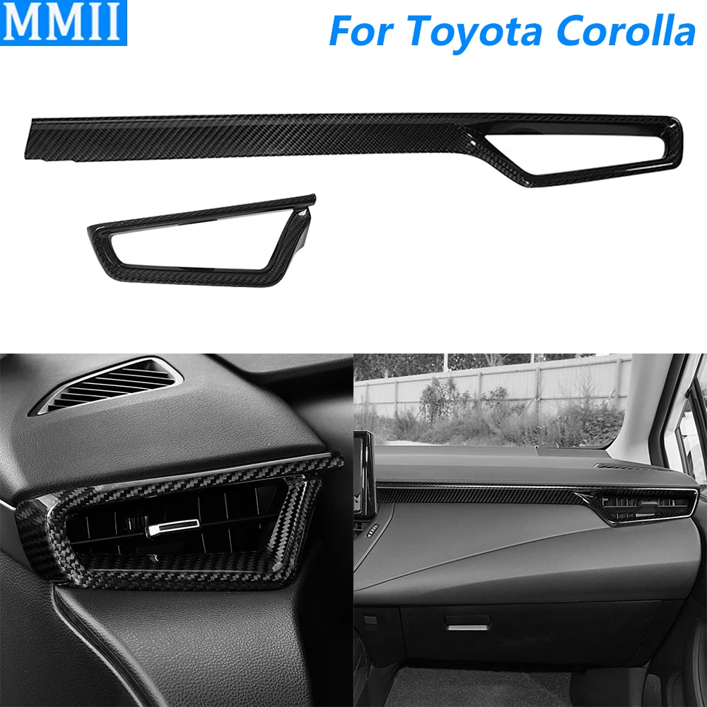 For Toyota Corolla GR 2023 2024 2025 Real Dry Carbon Fiber Dashboard Air Outlet Vent Panel Cover Car Accessories Modification