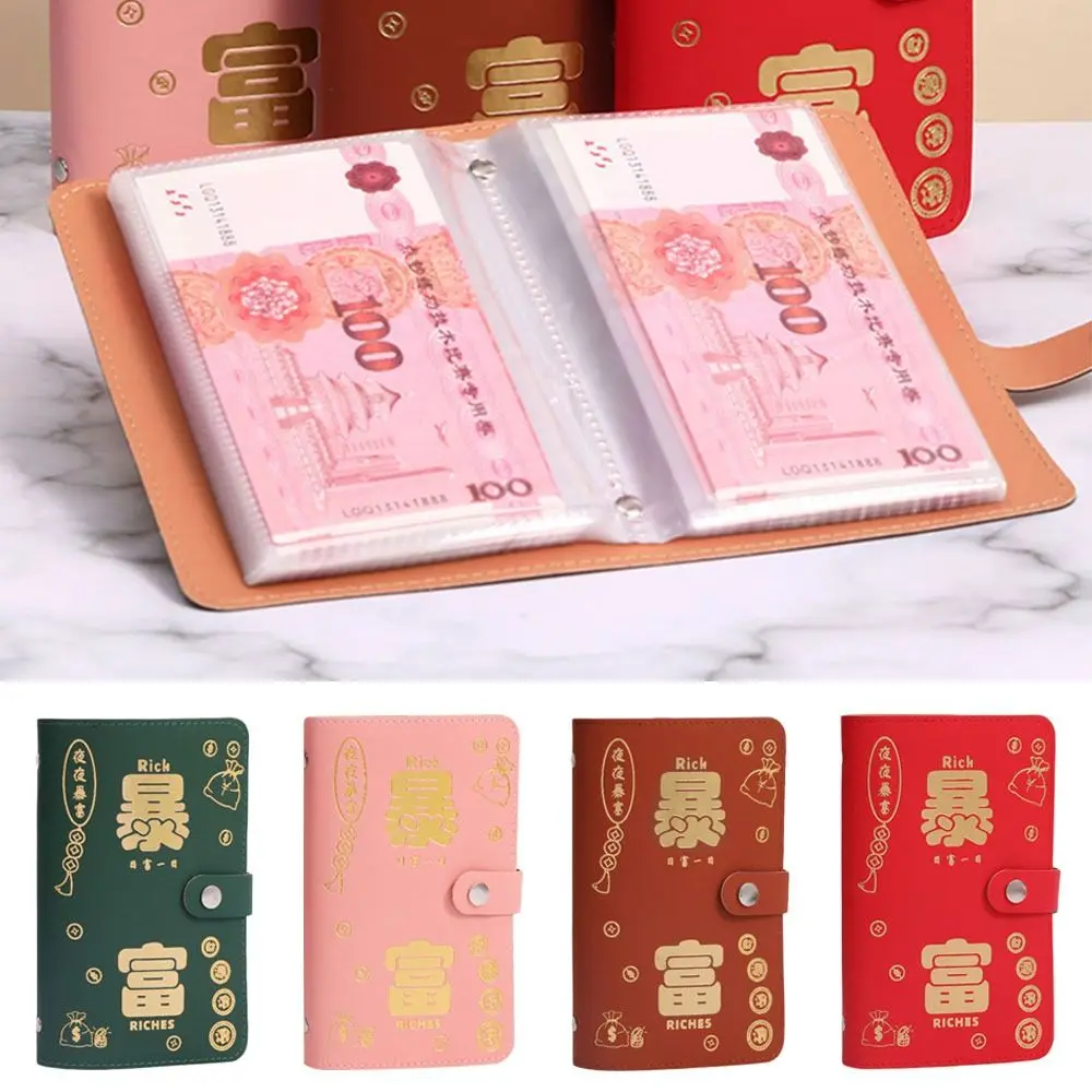 Save Money 100 Envelopes Money Saving Challeng Get Rich Overnight Large Capacity Mini Binder Savings Challenge Reusable PU