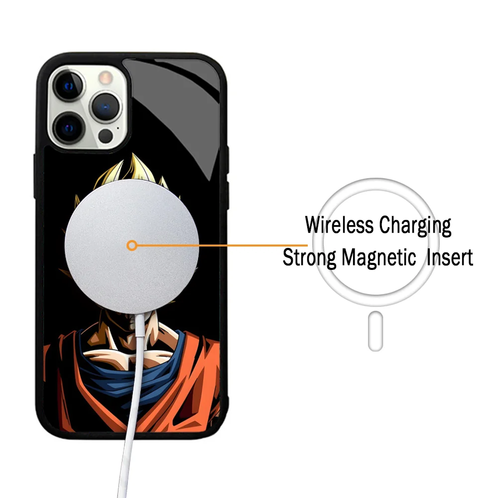 D-Dragon Balls Goku Saiya Phone Case For IPhone 11 12 13 14 15 Plus Pro Max Mirror Acrylic Cover For Magsafe