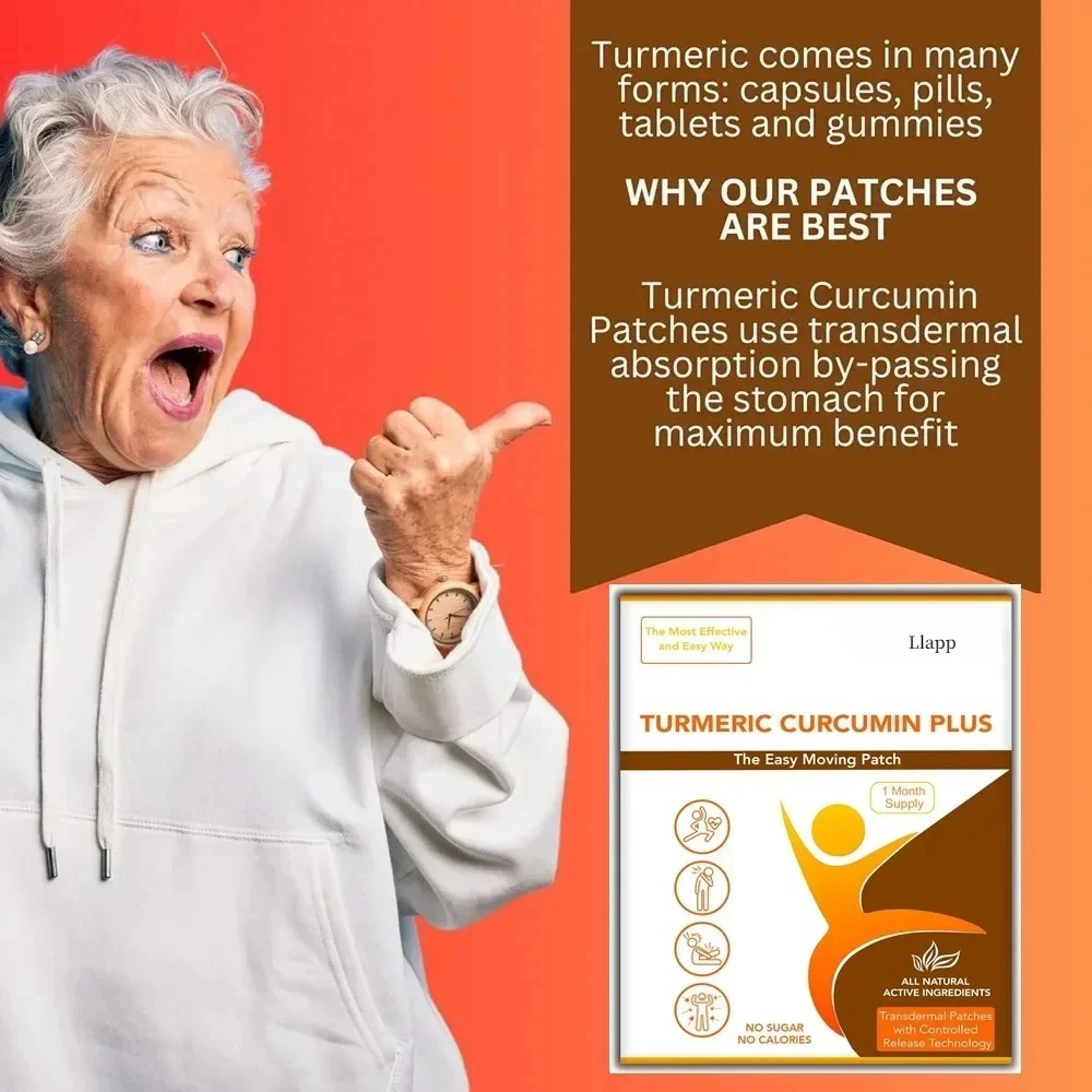 Turmeric Curcumin Transdermal Patches 30 Patches One Month Supply– USA Made