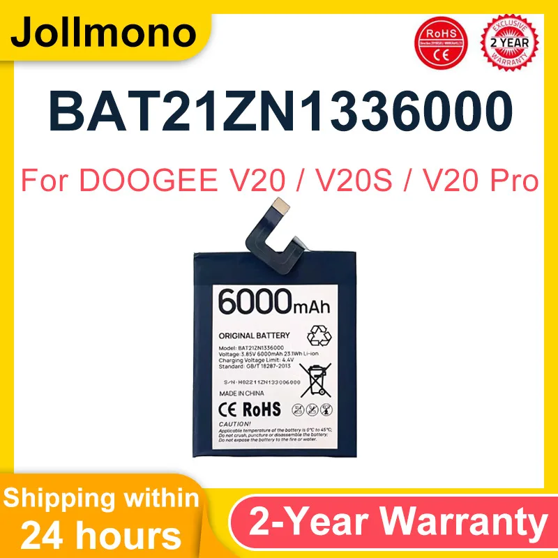 2025 Years 100% Original BAT21ZN1336000 Battery For DOOGEE V20 V20S /V20 Pro V20Pro Mobile Phone Bateria 6000mAh Fast Shipping