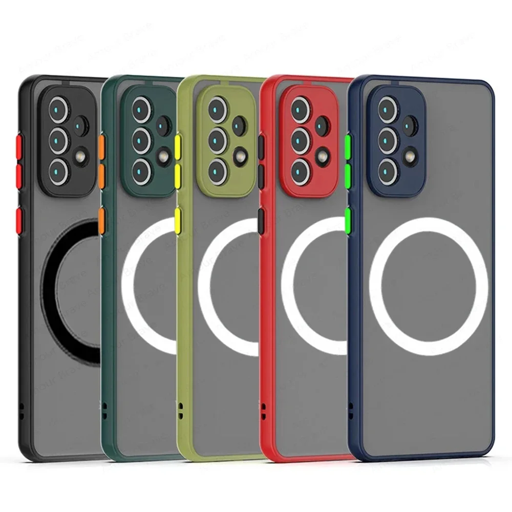 

Чехлы для Magsafe для Samsung Galaxy A53 5G A54 A34 A52 A13 A12 A32 Чехол с магнитной беспроводной зарядкой для Samsung A52s A33 Чехол