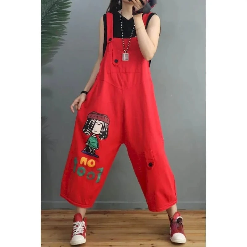 

Denim Jumpsuits Women Straight Pants One Piece Outfit Women Rompes Loose Korean Style Casual Vintage Playsuits Women Clothing