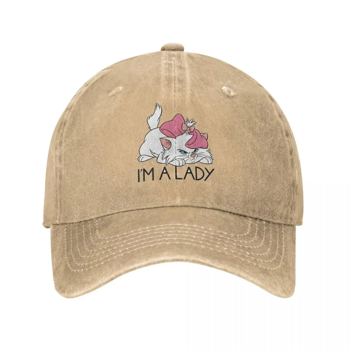 I'm A Lady Marie Aristoocats Cute Cats Men Women Baseball Cap Distressed DeniinCap Hat Vintage Outdoor Travel Adjustable Headwea