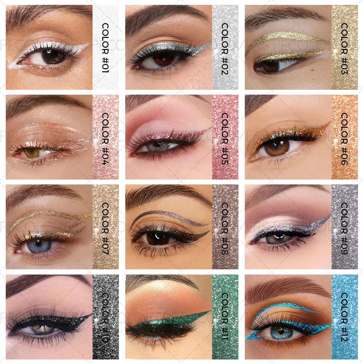 1-teiliger maximaler funkelnder Eyeliner, pigmentierter flüssiger Highlight-Lidschatten, auffälliger Augen-Make-up-Look, langanhaltender, glänzender Schimmer