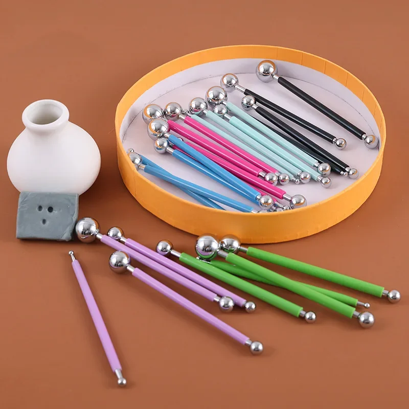 

Stainless Steel 4-piece 8-head Blue Ball Rod Steel Ball Pen Clay Pottery Tool DIY Handmade Creative Silicone Products