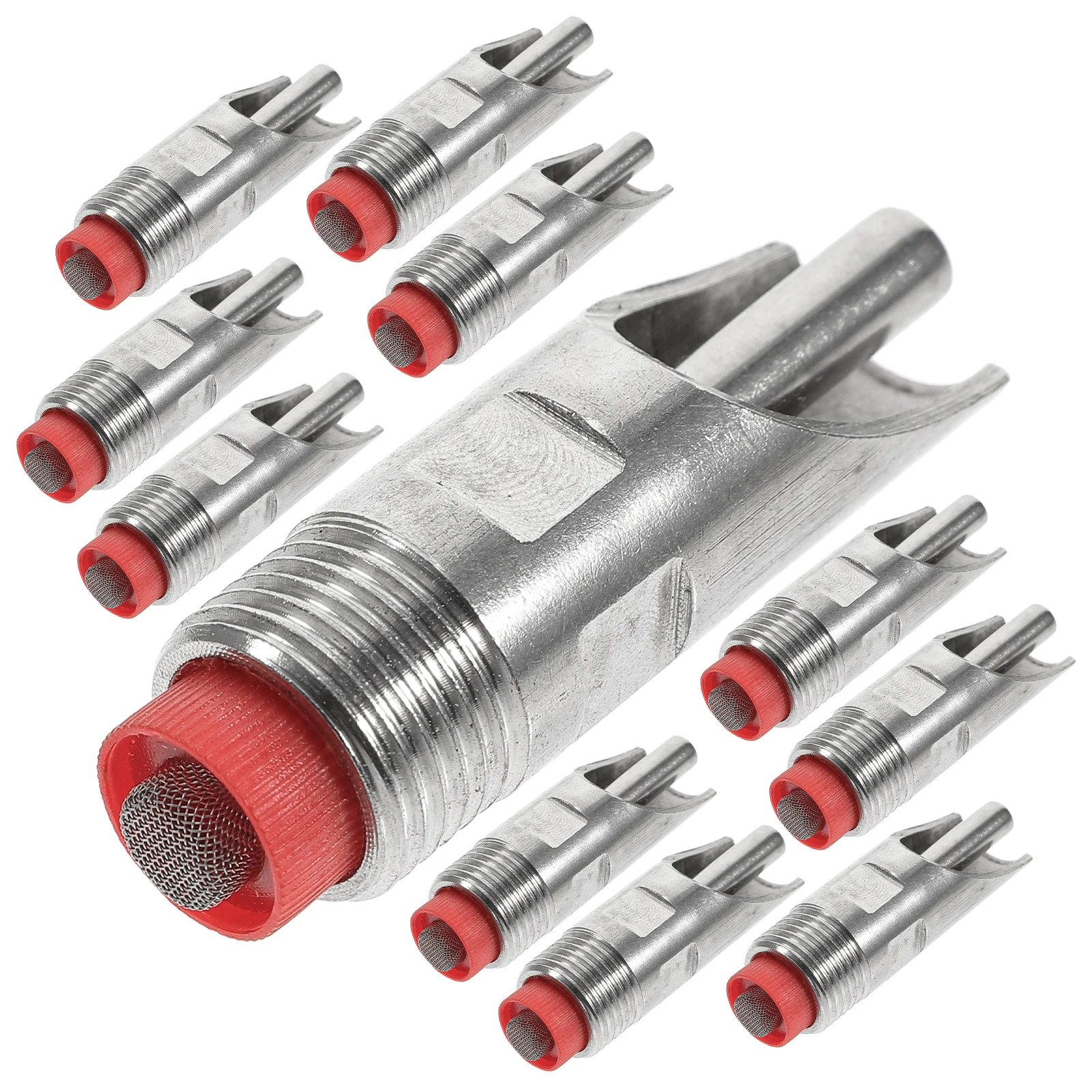 

10pcs Pig Waterer Stainless Steel Automatic Nipple Dispenser Farm Livestock Chicken Tools Equipment Saving Water ABS Cap