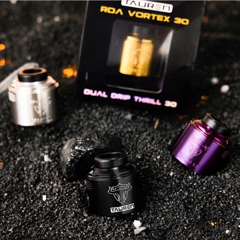 Thunderhead criações originais tauren vortex rda 30 atomizador bobina dupla deck 810 ponta de gotejamento 2.5ml capacidade vaporizador e-cig