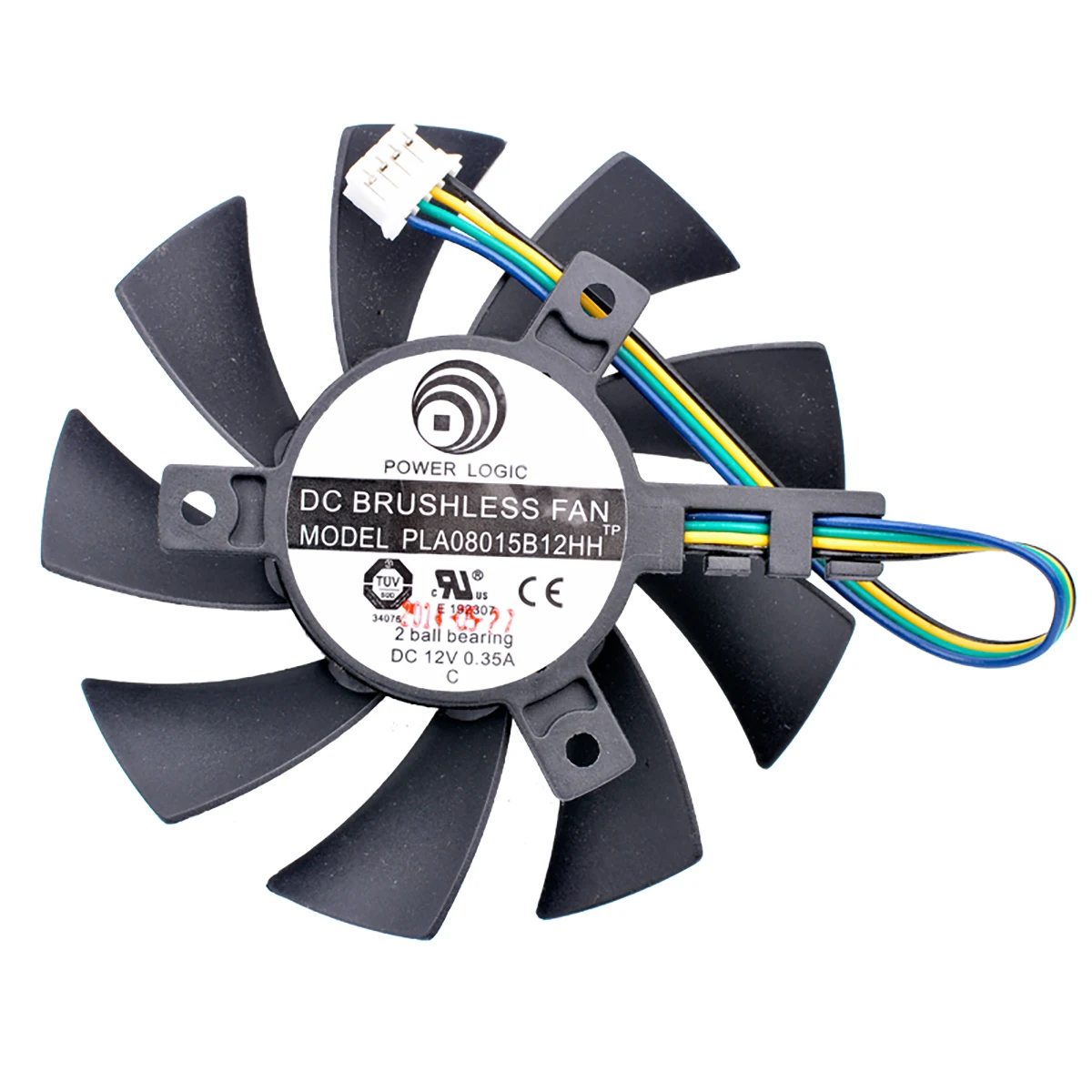 

PLA08015B12HH 12V 0.35A diameter 75mm hole spacing 39mm dual ball 4pin graphics card cooling fan
