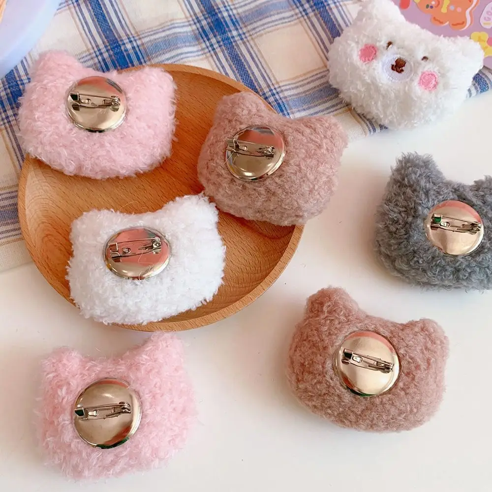 

Lapel Pin Soft Plush Bear Brooch Cute Cartoon Animal Brooches Handmade Fashion Clothes Badge Girl