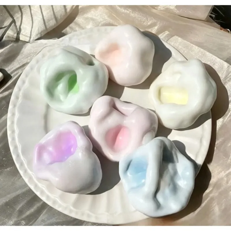 Weiche Kokosnussöl-Quetsch-Squishies mit Eishaut-Textur, Stressabbau-Fidget-Spielzeug, verformbares Entspannungs-Spielzeug, Blindbox für Männer und Frauen