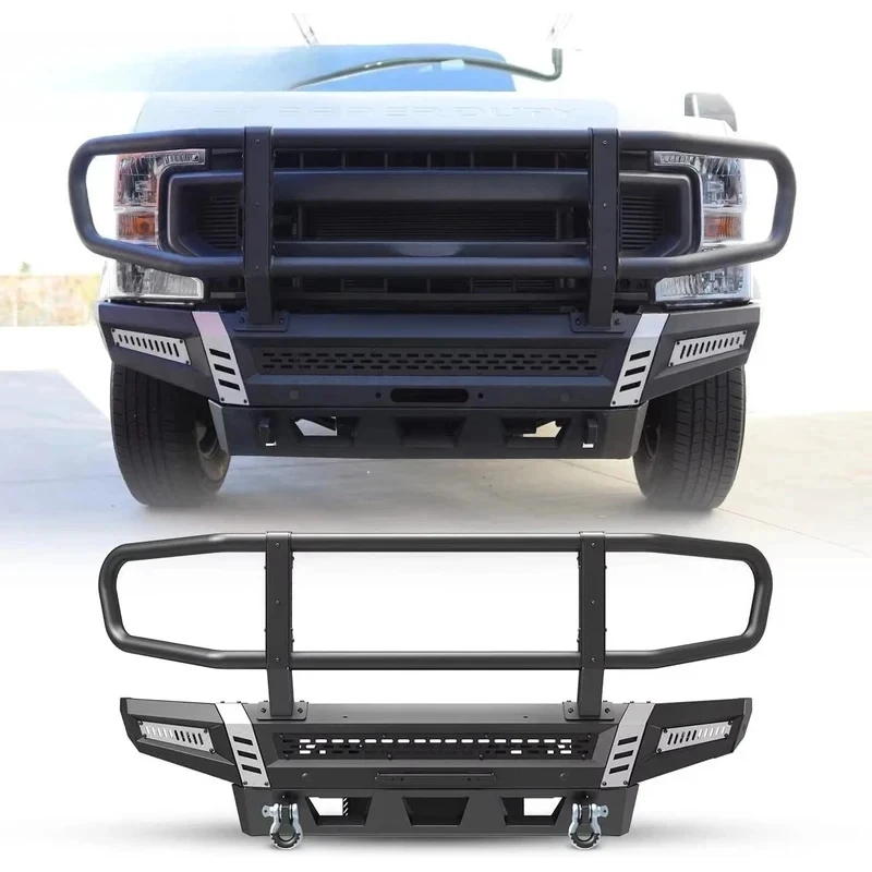 Shock-Absorb Full Width Heavy Tubular Steel Bull Bar Fit 4X4 Pickup Truck F0 F0 Off Road Exterior Mod Parts Whola Secure-Mount