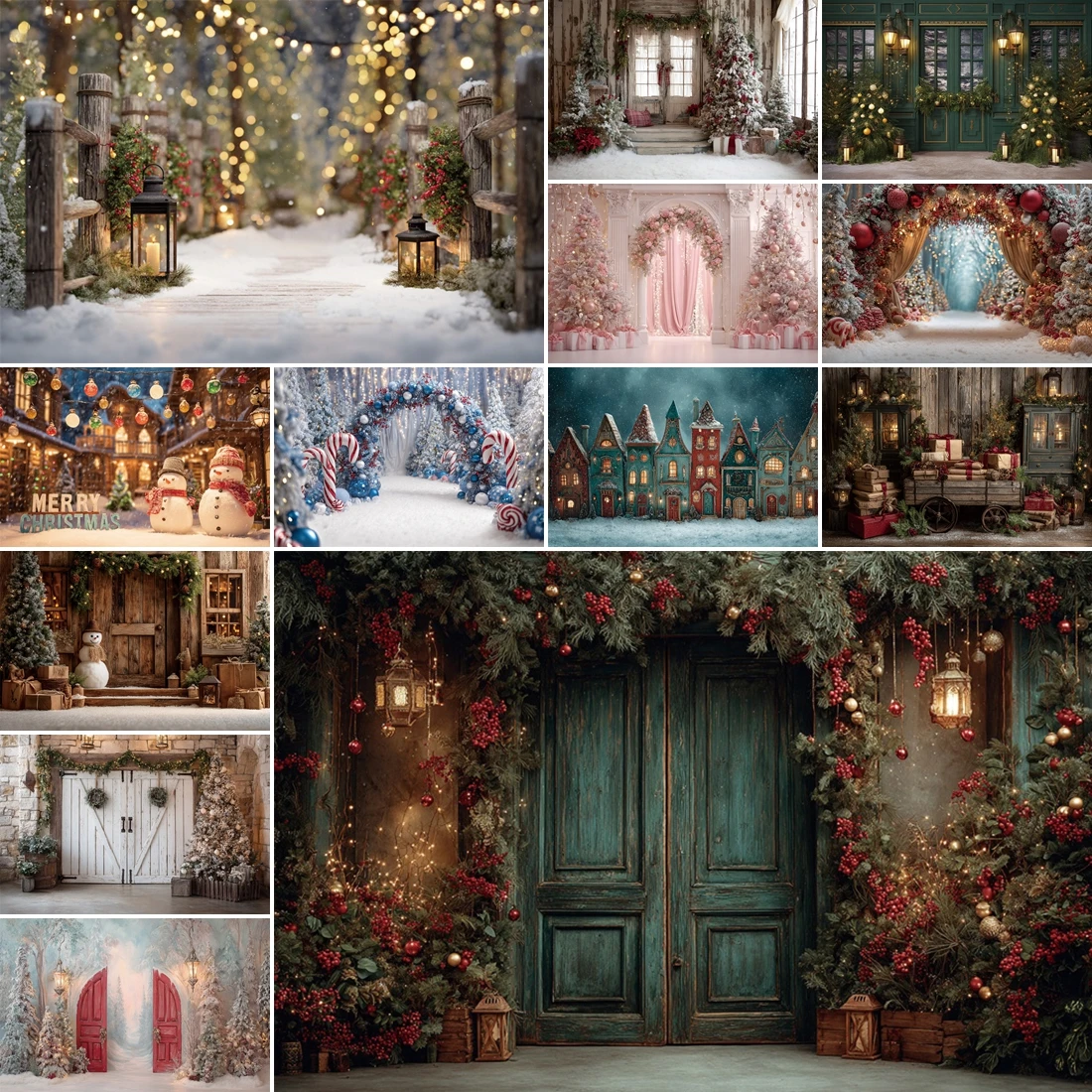 

MOON.QG Christmas Balls Photography Background Door Bokeh Arch Lollipop Backdrop Banner Child Poster Photobooth Party Birthday