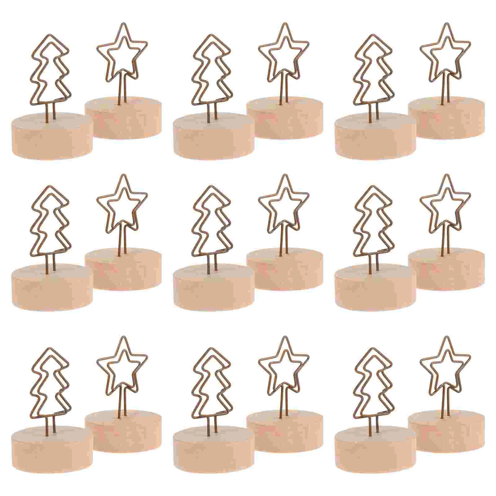 

12 Pcs Manual Note Folder Banquet Xmas Tree Shape Note-holders Wrought Iron Star-shape