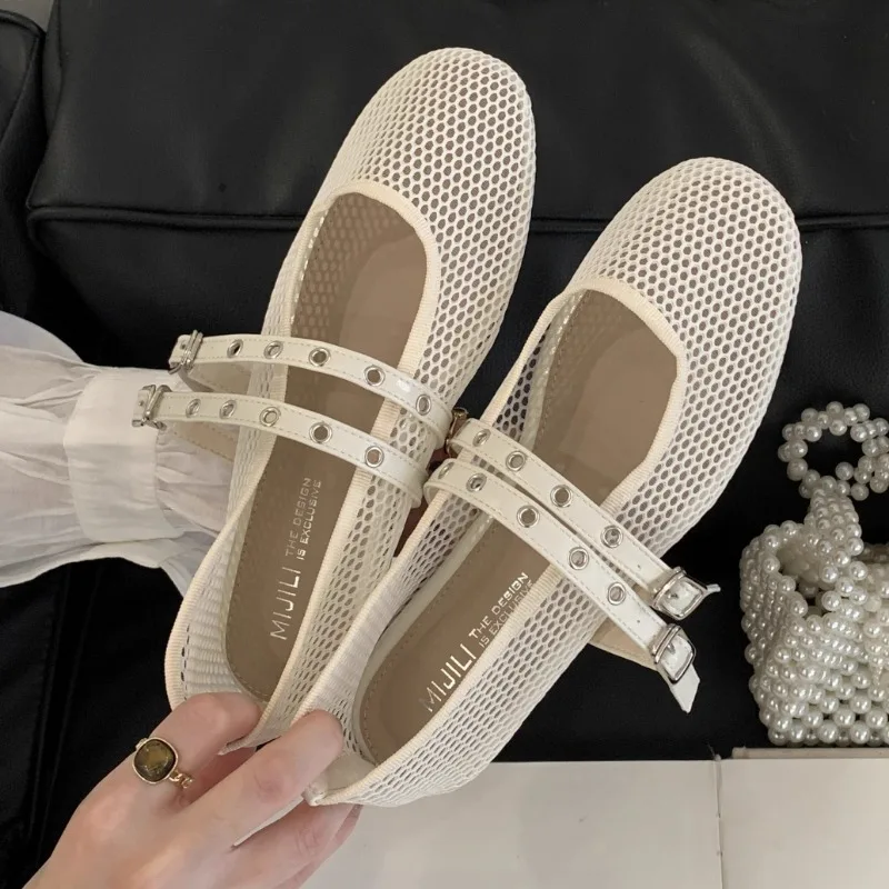 

Женские сандалии, новинка 2024, роскошные брендовые туфли на плоской подошве, женские полые балетки, удобные летние повседневные сандалии на мягкой подошве, Zapatos De Mujer