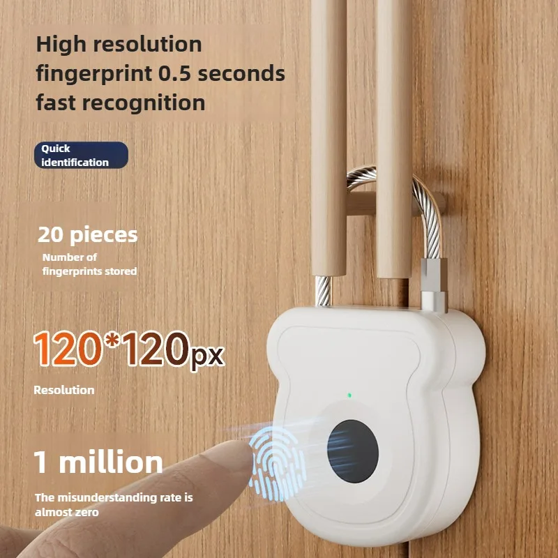 

New Steel Wire Fingerprint Lock Travel Bag Lock Padlock Overseas Business Bag Fingerprint Lock