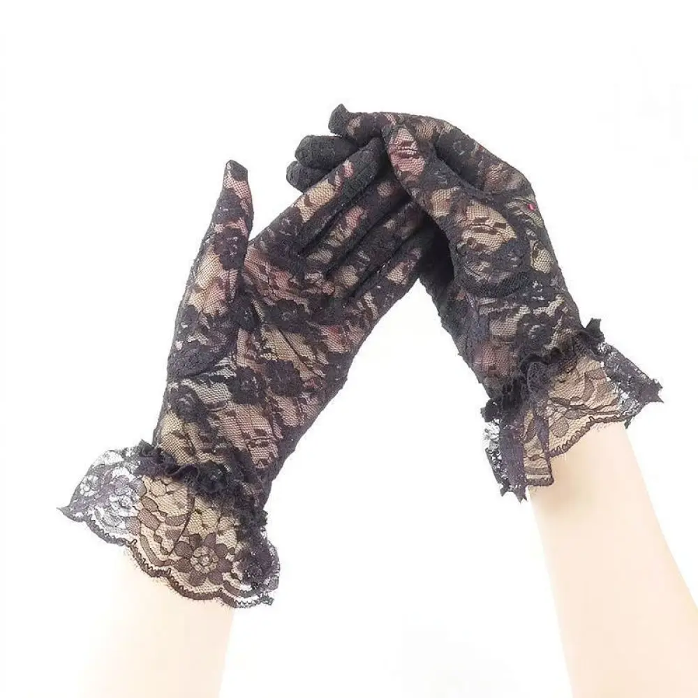 Delicate Lace Sheer Mesh Gloves Bridal Wedding Party Accessories For Huaqinghai Retro Aesthetic Photo Props Mitts