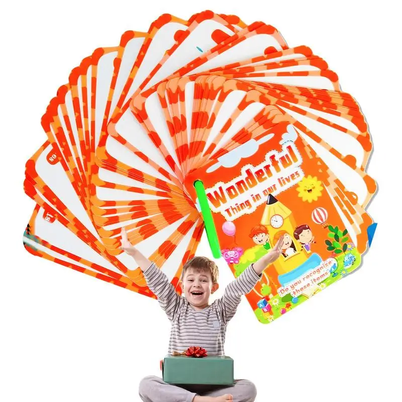 English Vocabulary Toy 50X Double-Sided Vocabulary Cards Preschool Learning Educational Toys For Children Aged 3-6