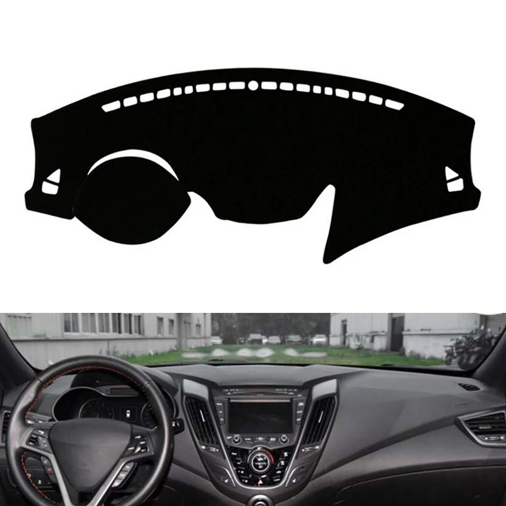 Car Dashboard Dash Mat Dashboad Cover Anti-Sun Pad for HYUNDAI Veloster 2012 2013 2014 2015 2016 2017 Black