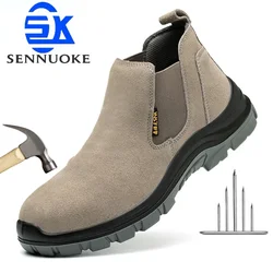 Zapatos de seguridad para el trabajo para hombre, zapatillas deportivas ligeras con dedos de acero, protección de tenis para los pies, originales