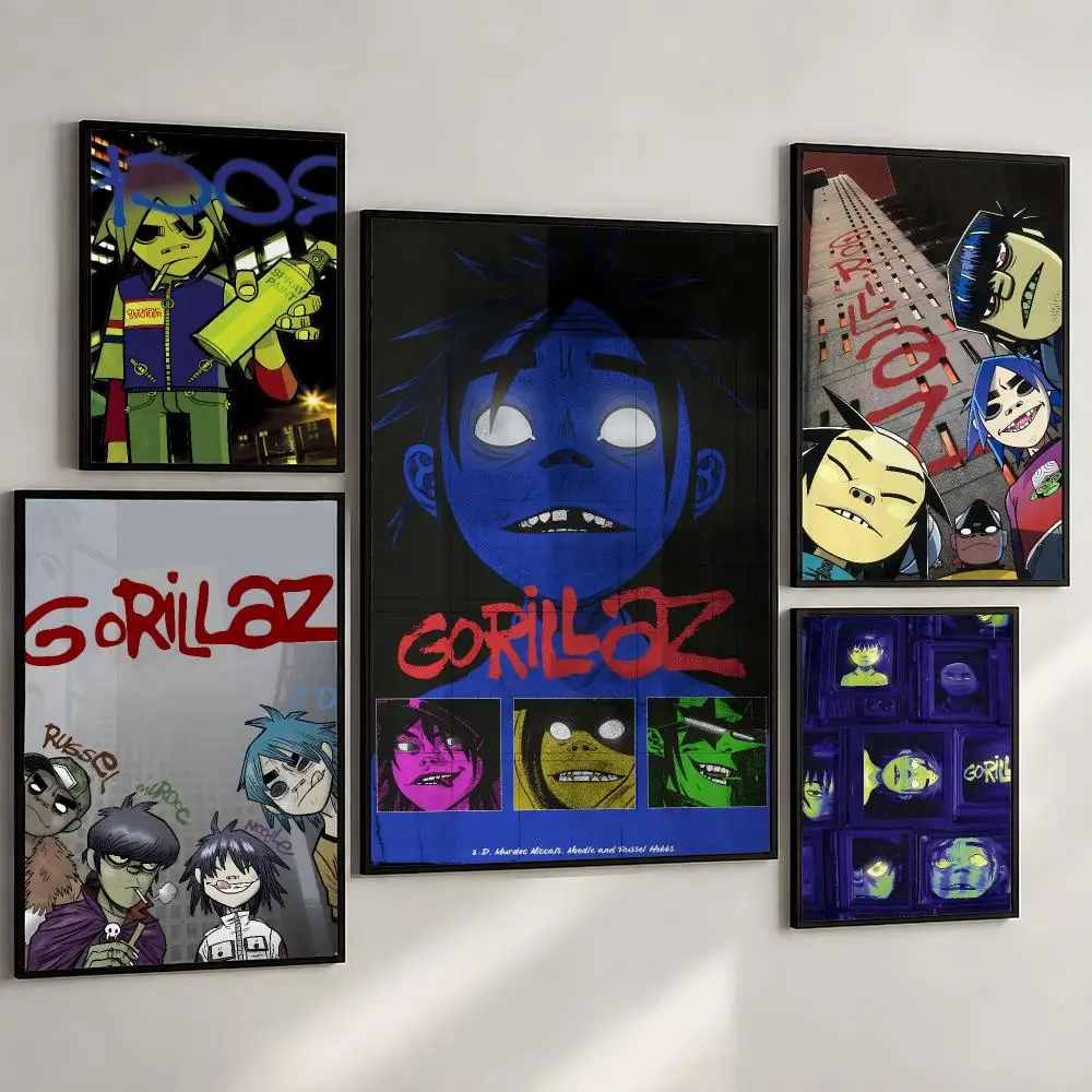 Music Gorillaz The Mountain Virtual Band Poster PP Wall Art Print Removable Water-Resistant Home Decor ForBedroom Apartment Gift