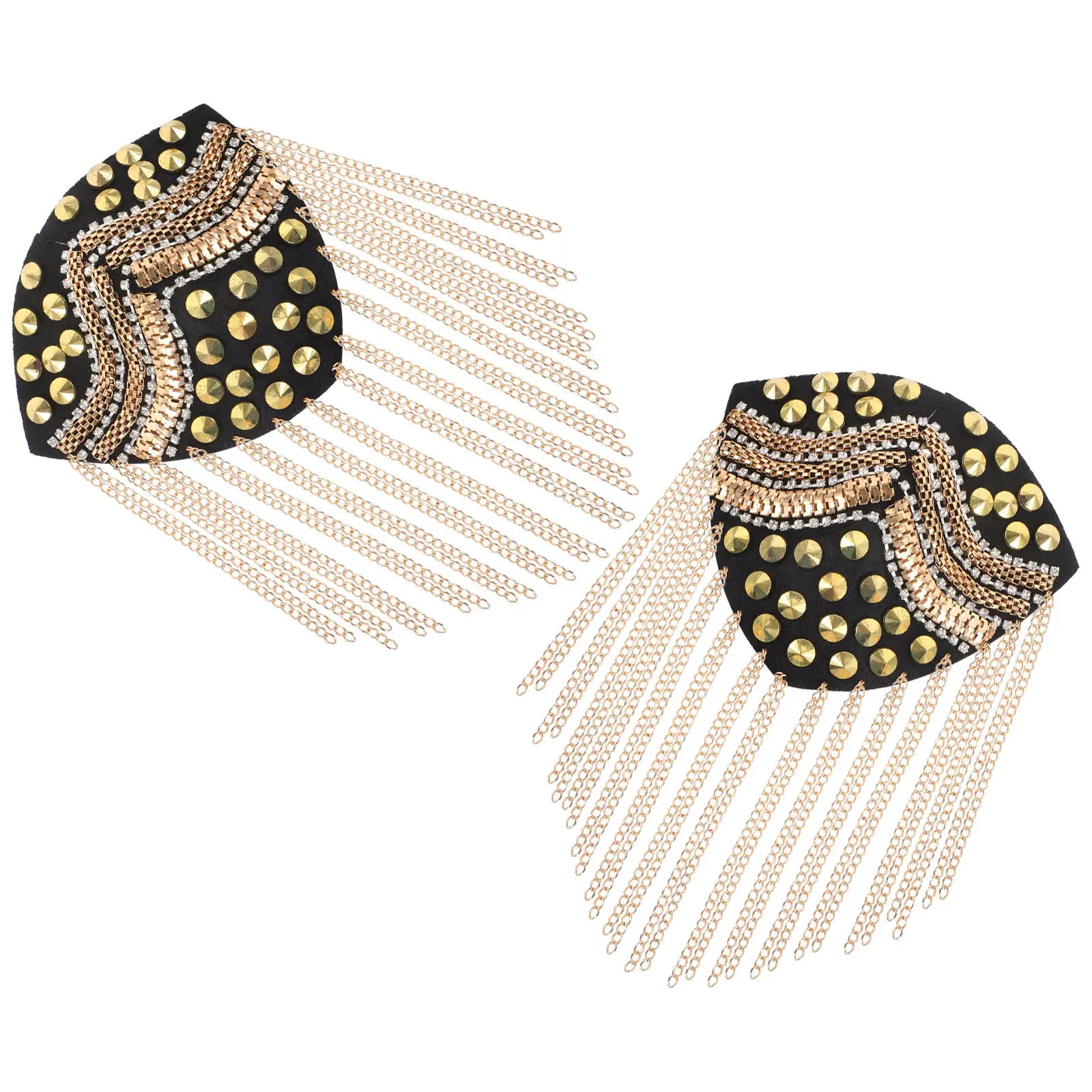 1 Par de Ombreiras Estilo Britânico com Borlas e Rebites – Design Moderno e Decorativo para Uniformes Militares e de Trabalho