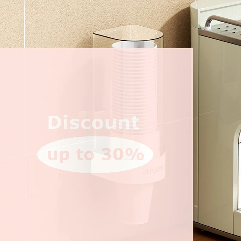 [1Pc Wall-mounted Plastic Water Dispenser Paper Cup Holder Disposable Cup Container Paper Cup Frame Home Organizer]