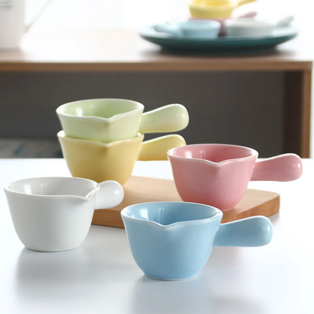 5 قطع من إبريق الحليب السيراميكي، مادة ممتازة، مزججة، ناعمة، سهلة التنظيف، متعددة الأغراض، مقهى منزلي، استخدام الفندق #5