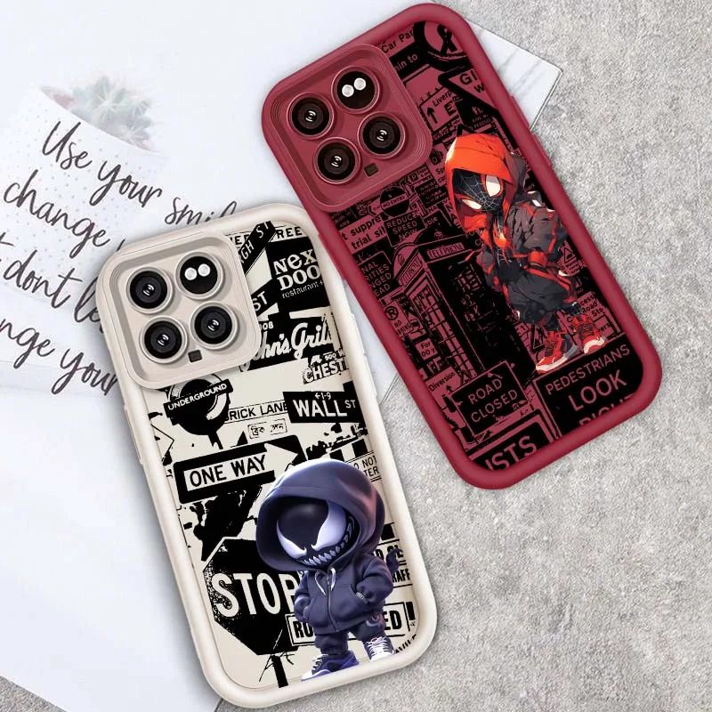 

Spider-Man Venom Cartoon Cool For Xiaomi Mi 15 14 14T Redmi 13 13T 13C 12C 14C 12 12T 11 11i Lite Pro 5G Eye Ladder Phone Case