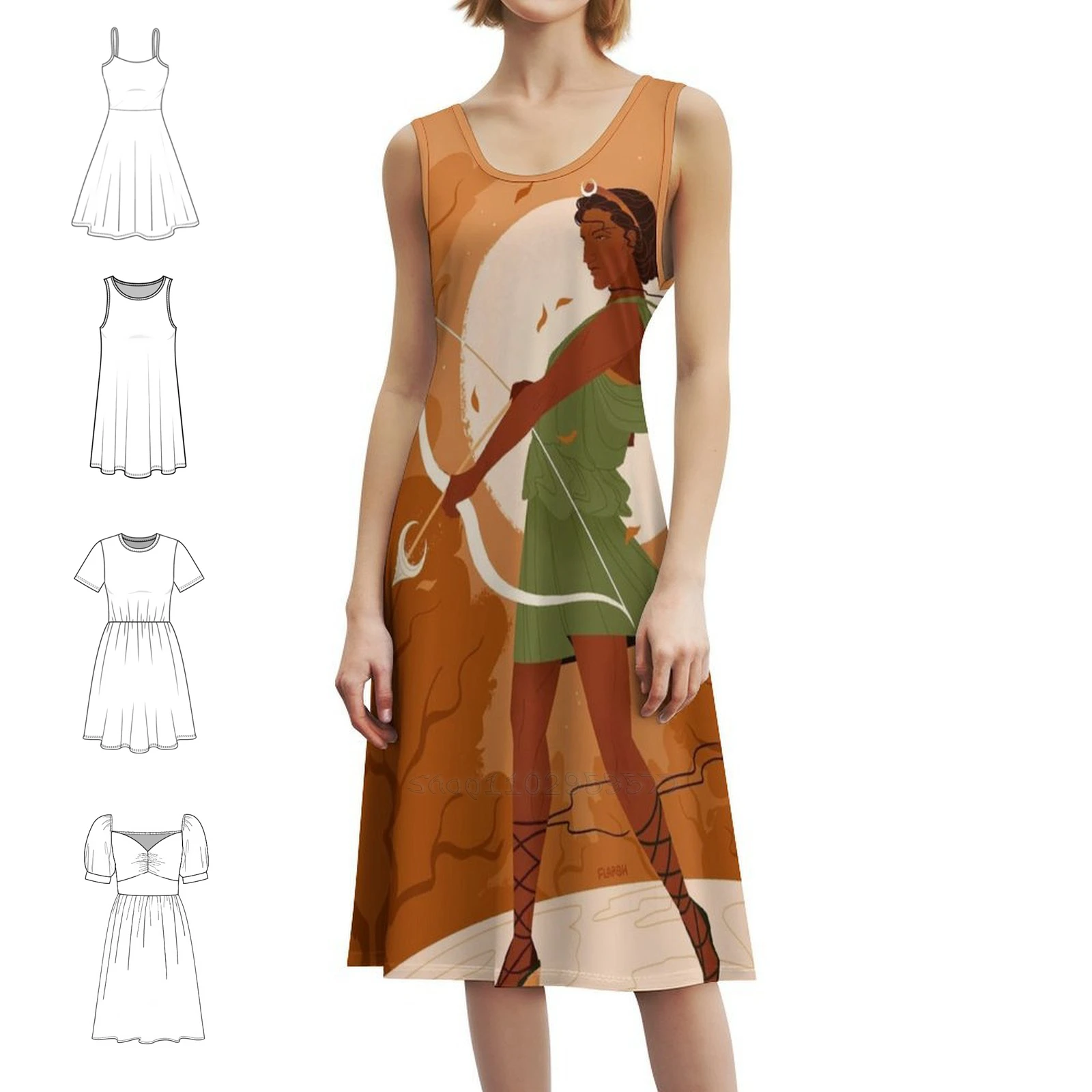 

Autumnal Artemis Korean Style Dress For Women Elegant Casual Dress For Party Or Daily Wear Greek Myth Artemis Fall Autumn Cozy