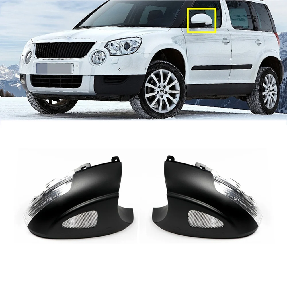 Car LED Rear Veiw Mirror Light LampTurn Signal Light Indicator for Skoda Yeti 2009-2013 Car-Styling with Puddle Light