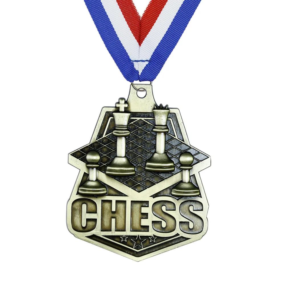 New Universal Metal Medal for Chess Tournament, 123 Honor Medals, Zinc Alloy Plated Ancient Medal