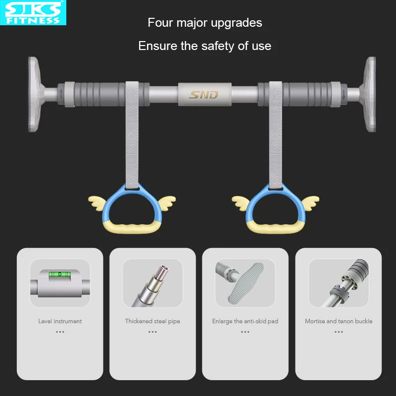 Upgraded Non-slip Door Horizontal Bar, Home Indoor Pull-up bars, No Punching Gym Equipment