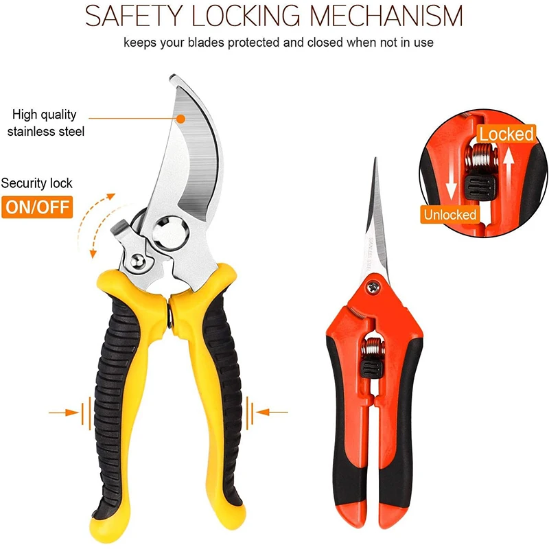 3PCS Garden Pruning Shears Set Stainless Steel Garden Shears Gardening Shears Gardening Garden Scissors For Pruning Shears Tools