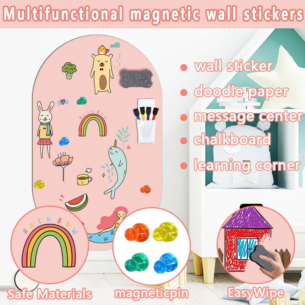 Magnetic Chalkboard Wall Decal Supporting Cognitive Development Through Drawing Writing and Magnetic Interaction