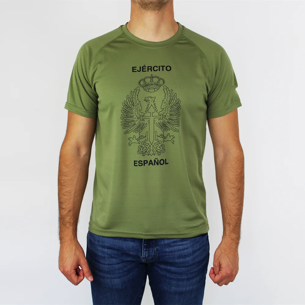 Camiseta Técnica Ejército Español , Algodón De Ocio De Manga Corta