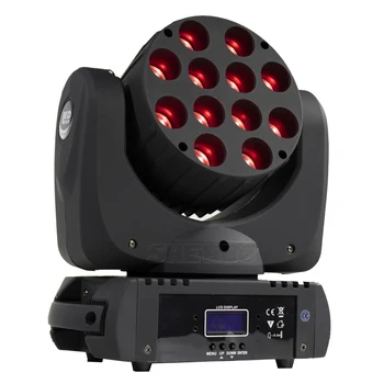 SHEHDS 12x12 واط LED تتحرك رئيس RGBW أضواء DJ لحفلات الديسكو الزفاف DMX 512 ضوء المرحلة اللون خلط أضواء ملهى ليلي